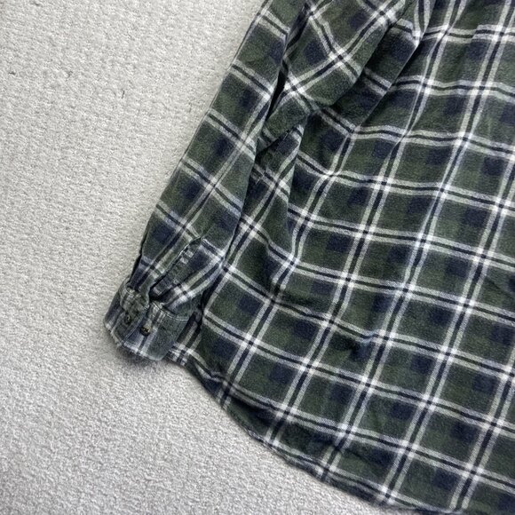Ranch Gear Flannel Lumberjack Button Shirt Forest Green Western Men Sz M - Picture 11 of 13